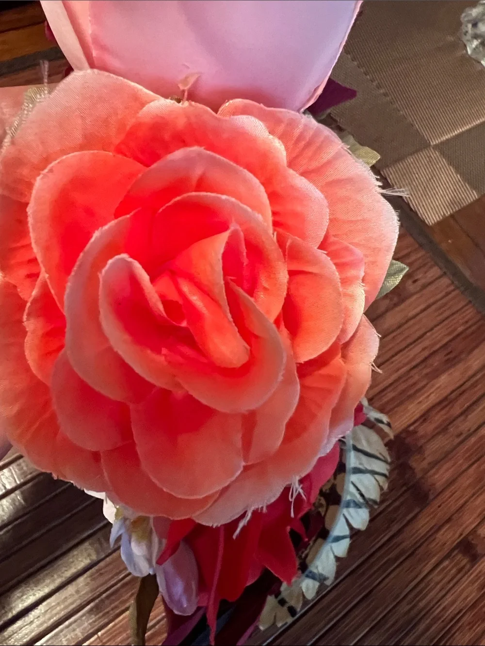Floral Feather Headband - Pink, Fuchsia, Coral